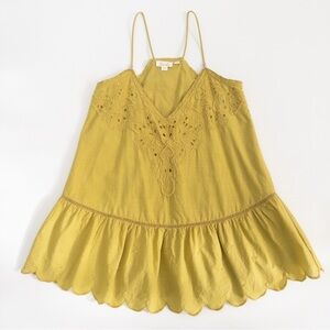 Anthropologie Let Me Be Camisole Peplum Embroidered Detail